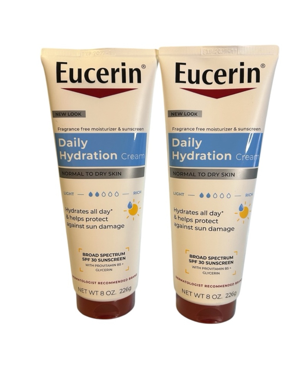 Eucerin Daily Hydration Cream 2-Pack Lotion and Sunscreen Set Fragrance Free
